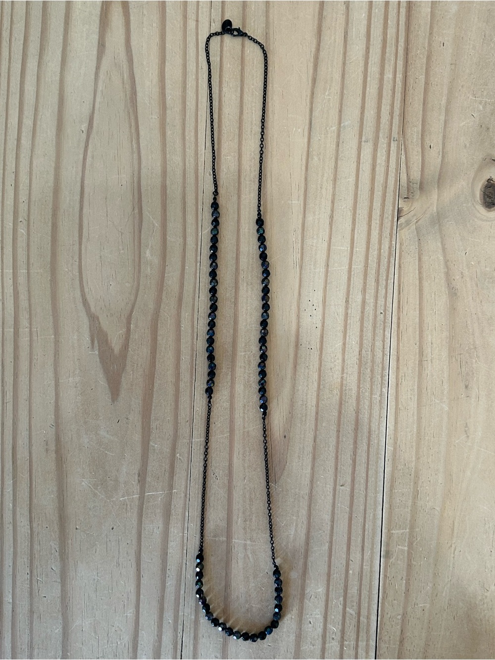 Claire's Black Faceted Bead Long Necklace